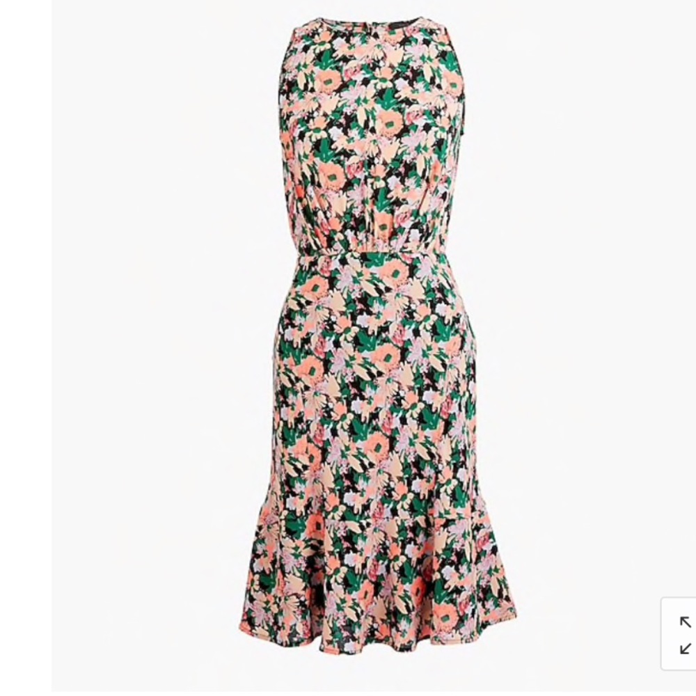 ❌SOLD❌ NWT | J.Crew ruched-waist dress in neon floral - Picture 4 of 7